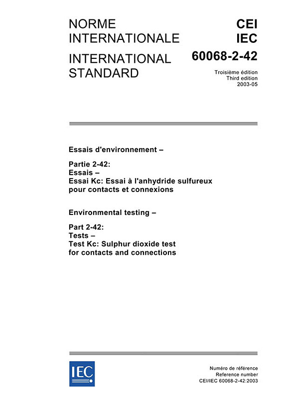Cover IEC 60068-2-42:2003